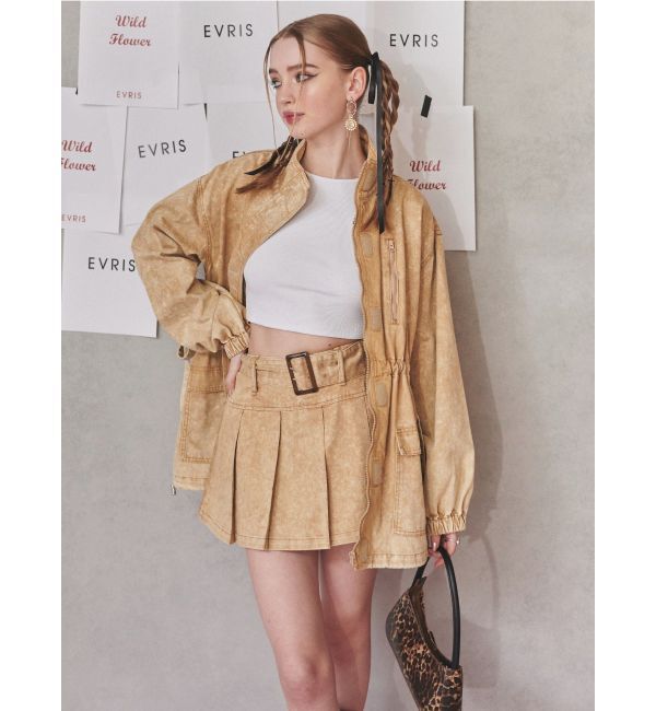 EVRIS「ワイドベルトプリーツミニスカート【セットアップ着用可能】」|スカート|