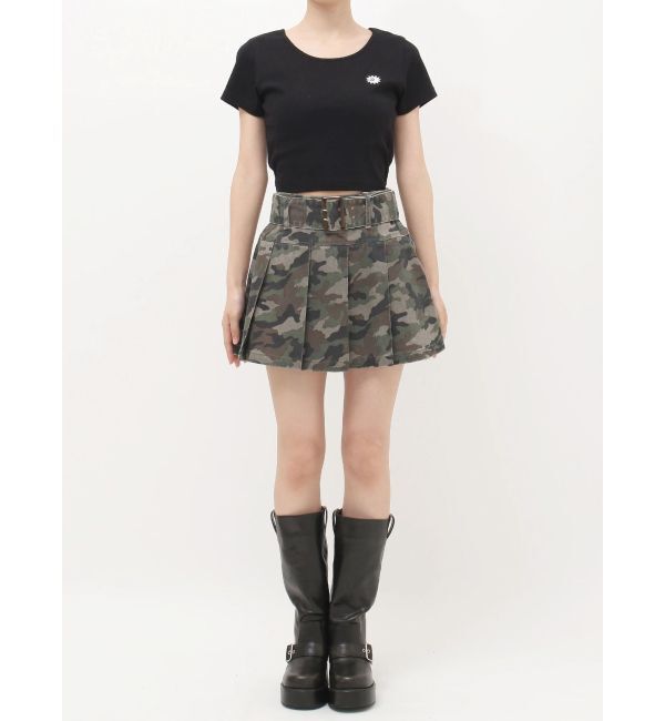 EVRIS「ワイドベルトプリーツミニスカート【セットアップ着用可能】」|スカート|