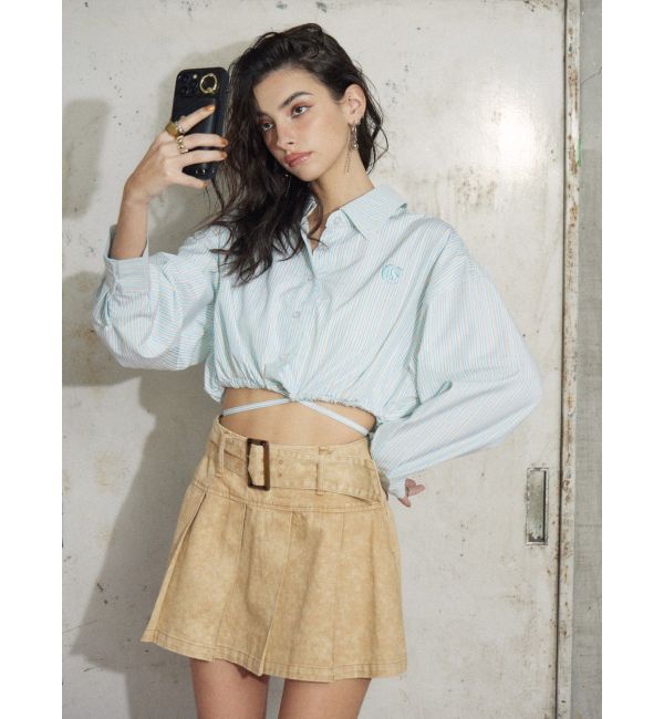 EVRIS「ワイドベルトプリーツミニスカート【セットアップ着用可能】」|スカート|