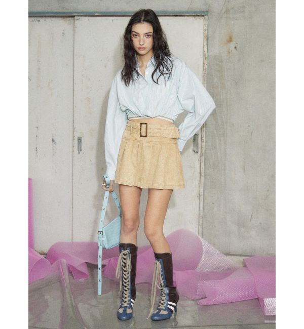 EVRIS「ワイドベルトプリーツミニスカート【セットアップ着用可能】」|スカート|