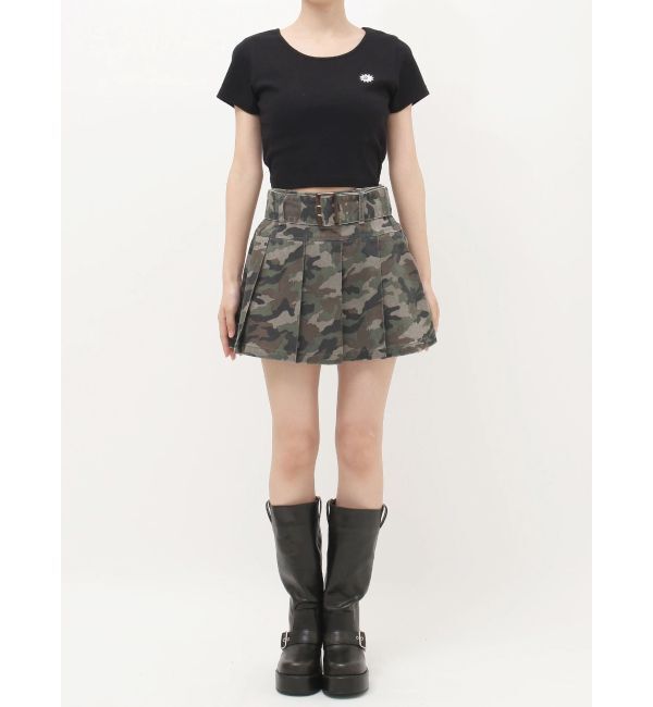 EVRIS「ワイドベルトプリーツミニスカート【セットアップ着用可能】」|スカート|