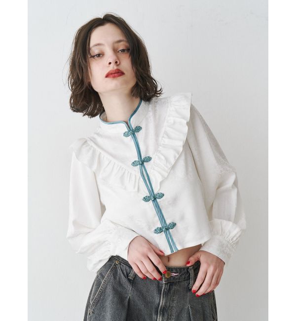 jouetie「ショートチャイナシャツ」|シャツ・ブラウス|