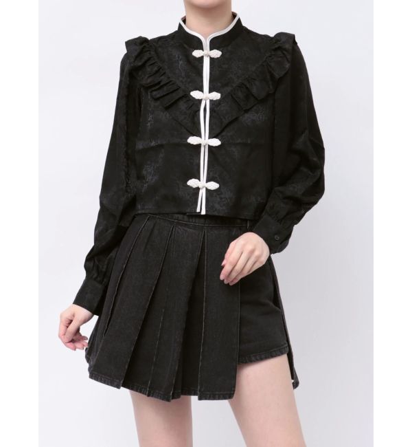 jouetie「ショートチャイナシャツ」|シャツ・ブラウス|