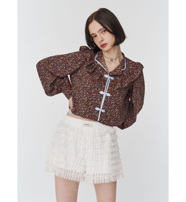 jouetie「ショートチャイナシャツ」|シャツ・ブラウス|ブラウン