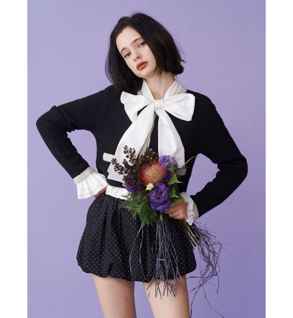 jouetie「スリーブフリルビッグボウタイブラウス」|シャツ・ブラウス|