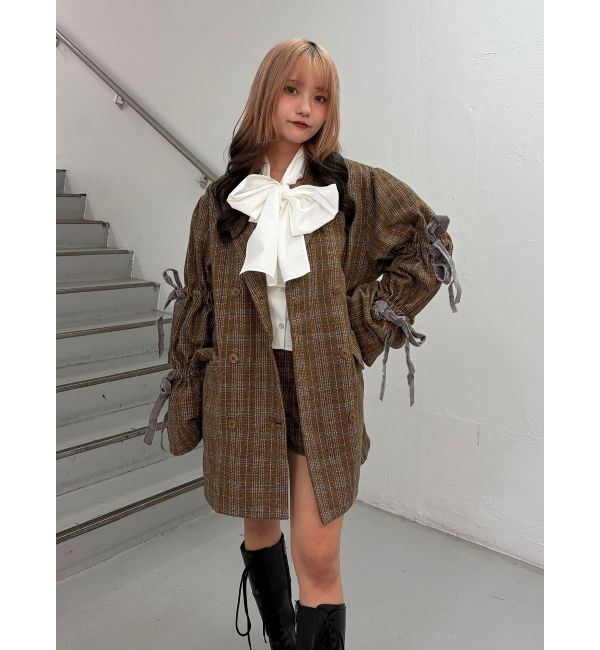 jouetie「スリーブフリルビッグボウタイブラウス」|シャツ・ブラウス|