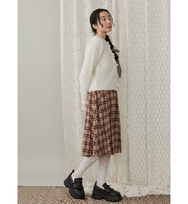 merry jenny「チェックレースプリーツスカート」|スカート|
