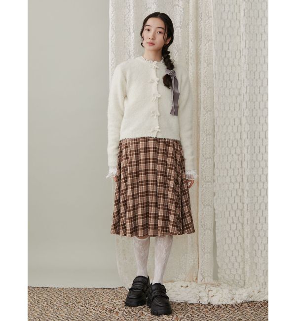 merry jenny「チェックレースプリーツスカート」|スカート|