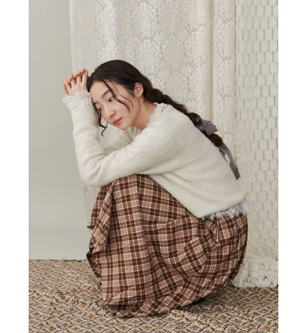 merry jenny「チェックレースプリーツスカート」|スカート|