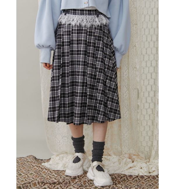merry jenny「チェックレースプリーツスカート」|スカート|