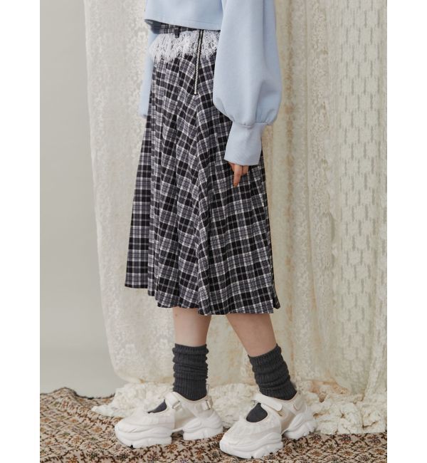 merry jenny「チェックレースプリーツスカート」|スカート|