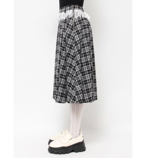merry jenny「チェックレースプリーツスカート」|スカート|