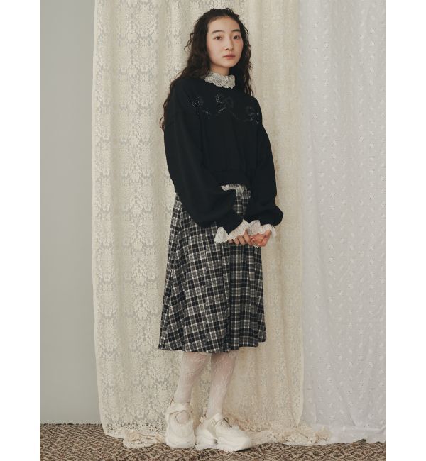 merry jenny「チェックレースプリーツスカート」|スカート|