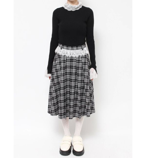 merry jenny「チェックレースプリーツスカート」|スカート|