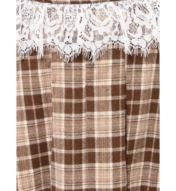 merry jenny「チェックレースプリーツスカート」|スカート|