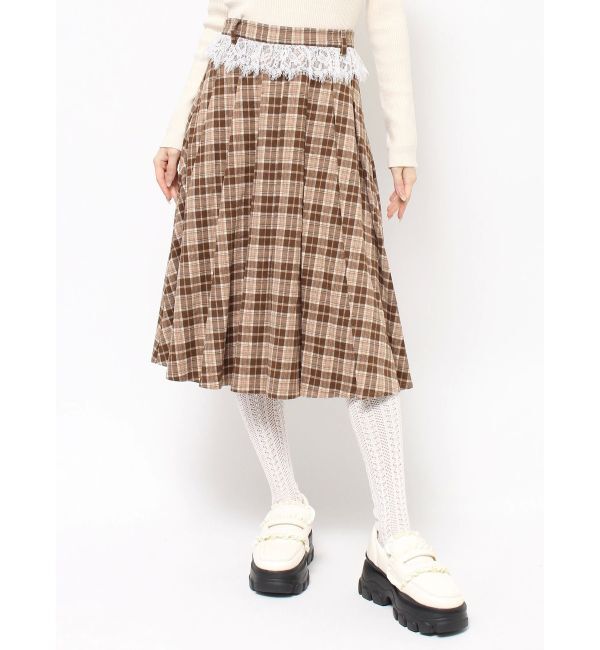 merry jenny「チェックレースプリーツスカート」|スカート|