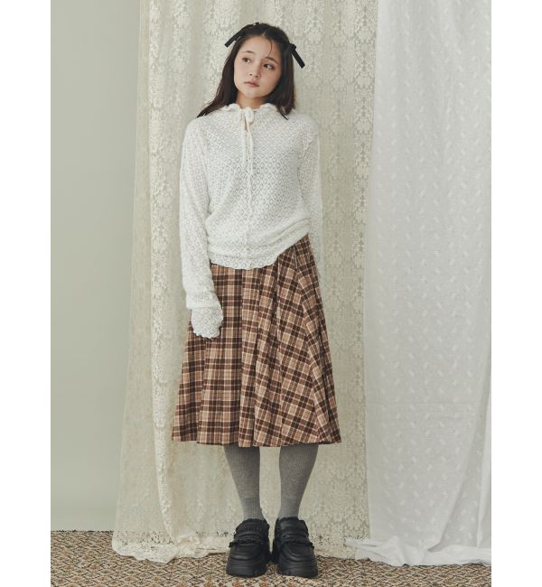 merry jenny「チェックレースプリーツスカート」|スカート|