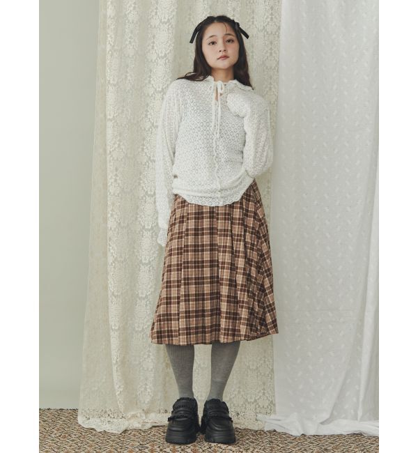 merry jenny「チェックレースプリーツスカート」|スカート|