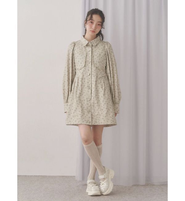 merry jenny「flowerツイルパフミニワンピース」|ワンピース|