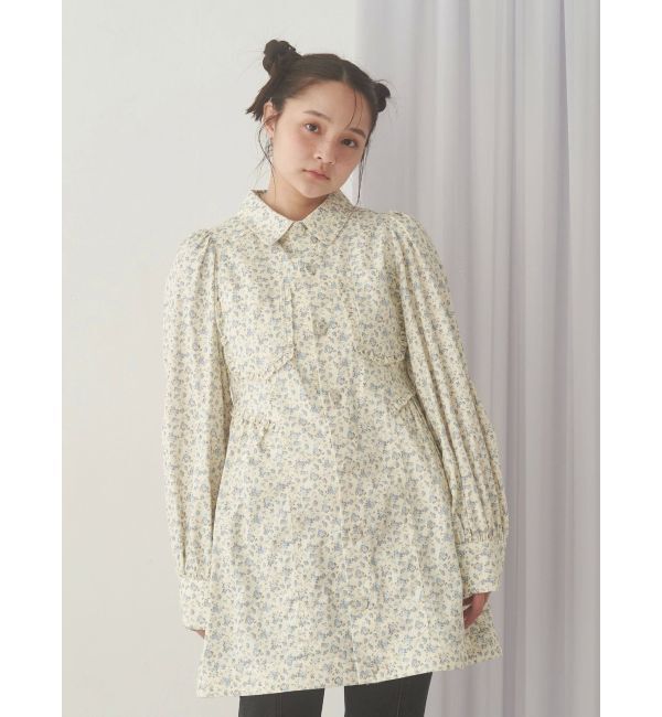 merry jenny「flowerツイルパフミニワンピース」|ワンピース|