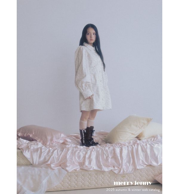 merry jenny「flowerツイルパフミニワンピース」|ワンピース|