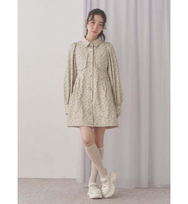 merry jenny「flowerツイルパフミニワンピース」|ワンピース|