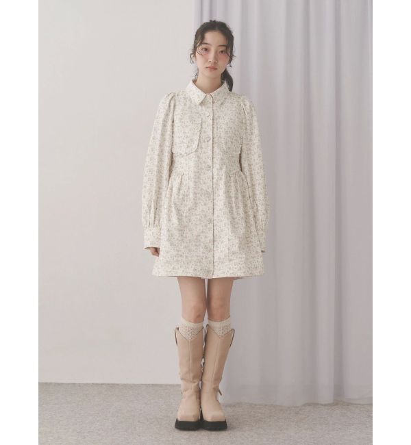 merry jenny「flowerツイルパフミニワンピース」|ワンピース|