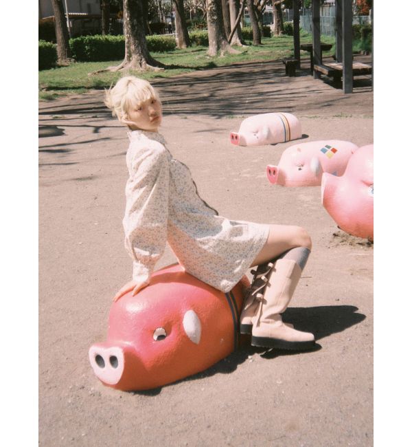 merry jenny「flowerツイルパフミニワンピース」|ワンピース|