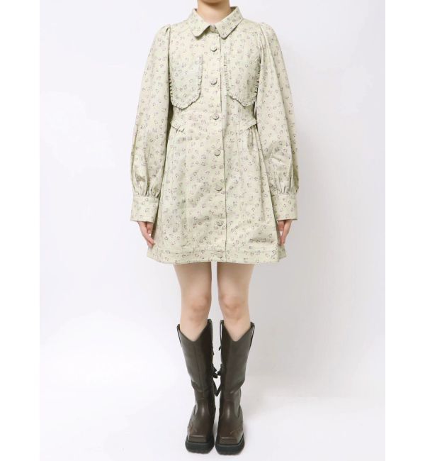 merry jenny「flowerツイルパフミニワンピース」|ワンピース|