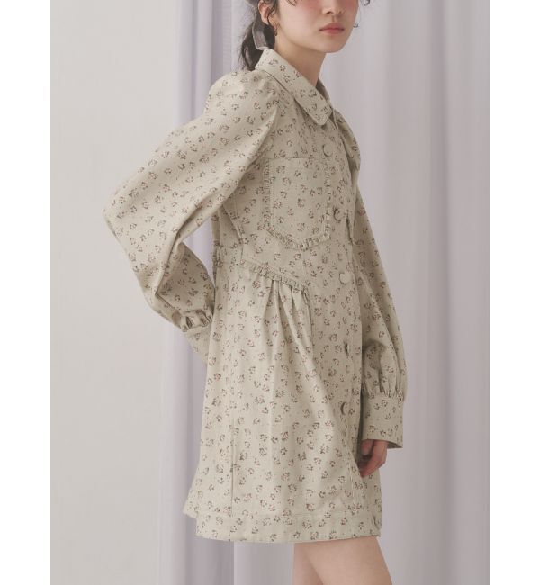 merry jenny「flowerツイルパフミニワンピース」|ワンピース|グリーン