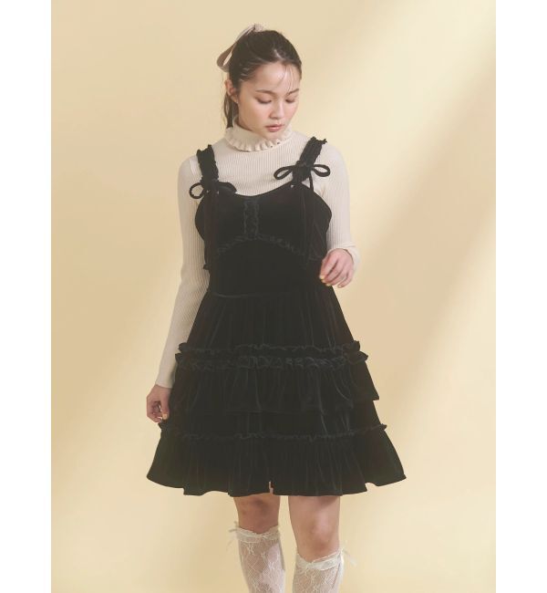 merry jenny「コルセットベロアフレアミニワンピース」|ワンピース|