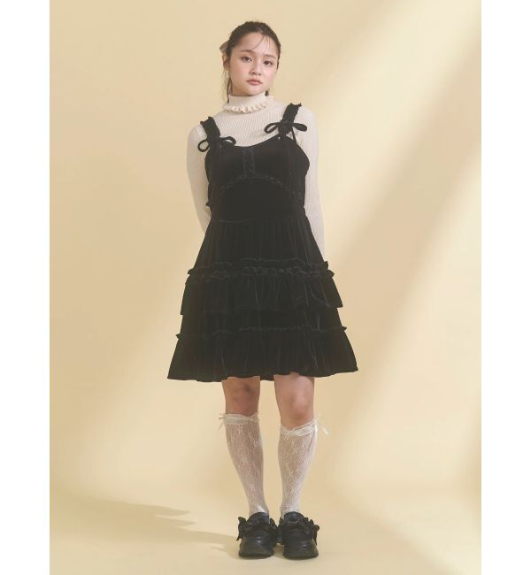 merry jenny「コルセットベロアフレアミニワンピース」|ワンピース|