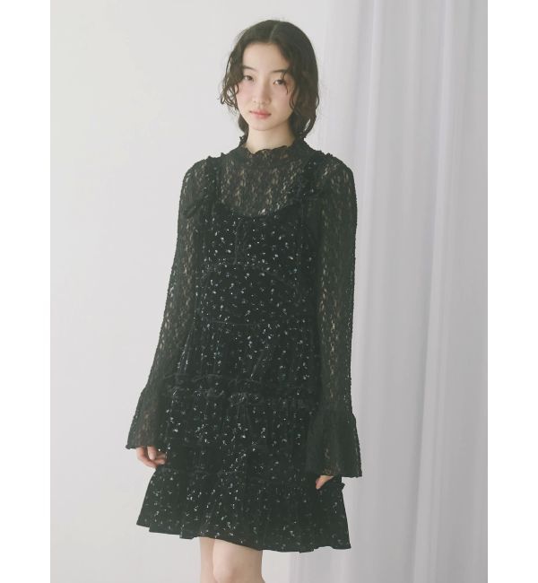 merry jenny「コルセットベロアフレアミニワンピース」|ワンピース|