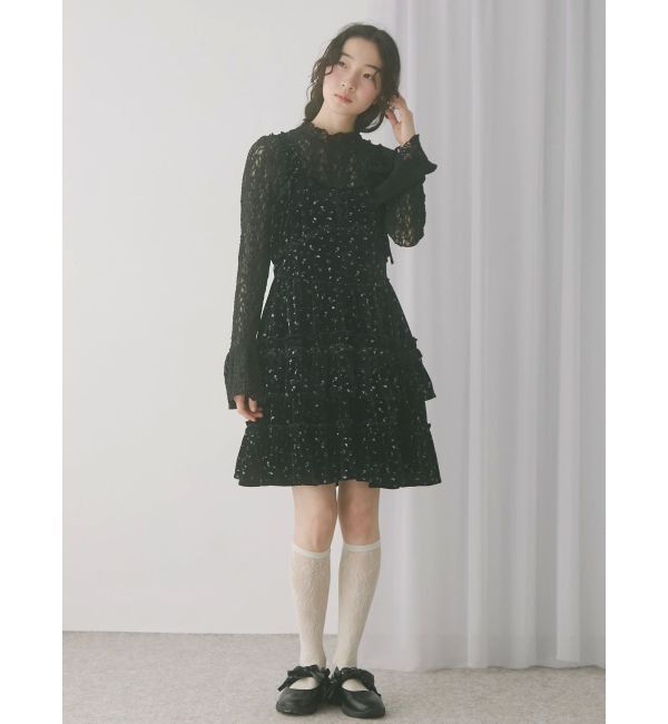 merry jenny「コルセットベロアフレアミニワンピース」|ワンピース|