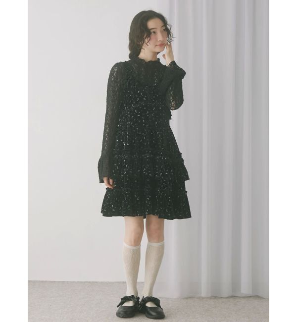 merry jenny「コルセットベロアフレアミニワンピース」|ワンピース|