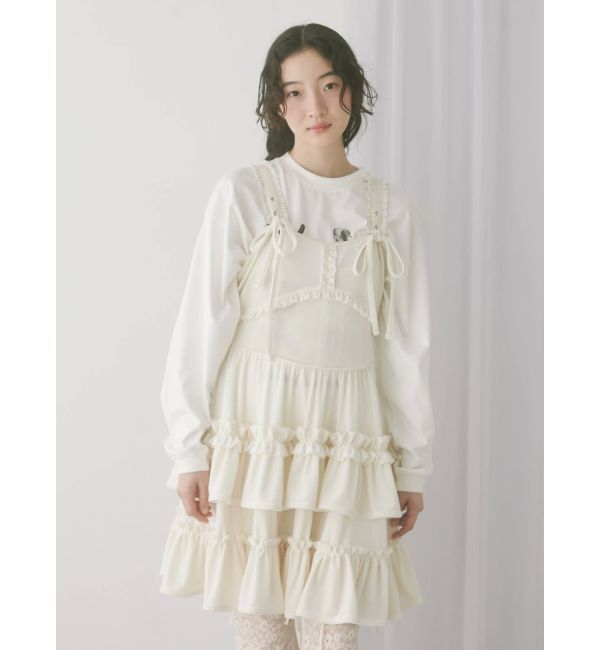 merry jenny「コルセットベロアフレアミニワンピース」|ワンピース|