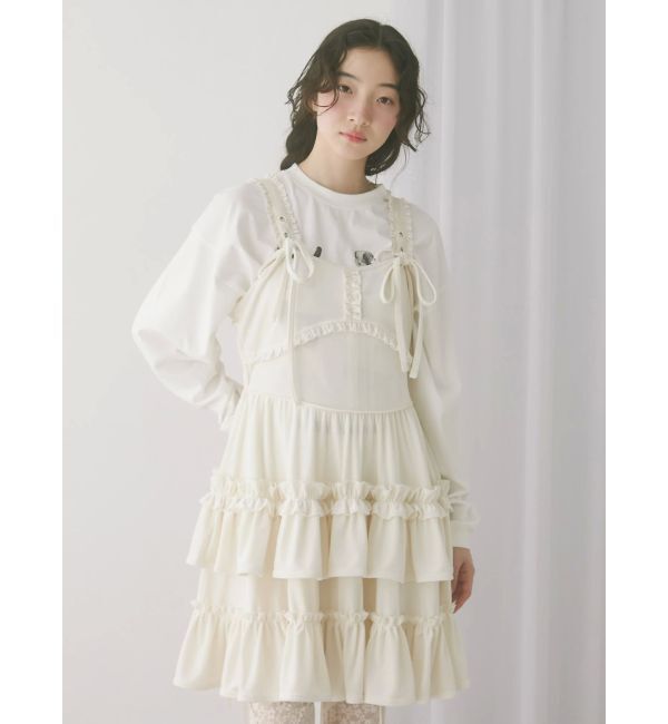 merry jenny「コルセットベロアフレアミニワンピース」|ワンピース|