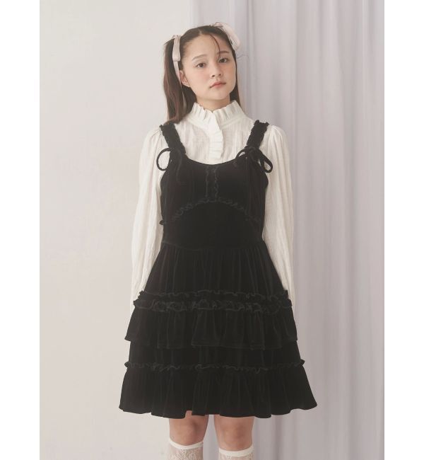 merry jenny「コルセットベロアフレアミニワンピース」|ワンピース|