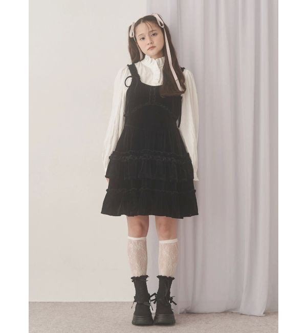 merry jenny「コルセットベロアフレアミニワンピース」|ワンピース|