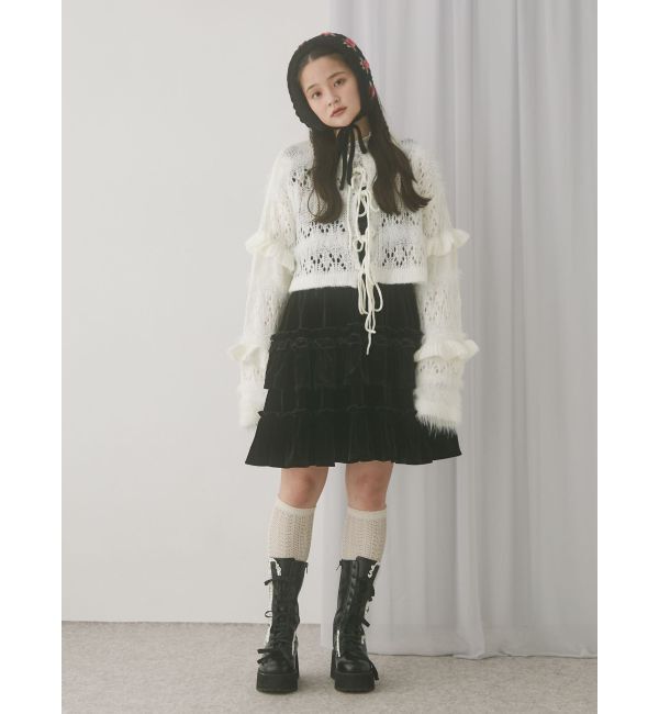 merry jenny「コルセットベロアフレアミニワンピース」|ワンピース|