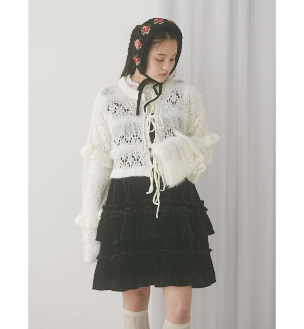 merry jenny「コルセットベロアフレアミニワンピース」|ワンピース|