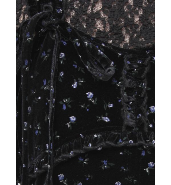 merry jenny「コルセットベロアフレアミニワンピース」|ワンピース|