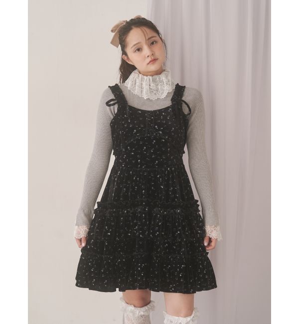 merry jenny「コルセットベロアフレアミニワンピース」|ワンピース|