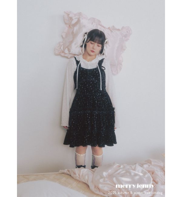 merry jenny「コルセットベロアフレアミニワンピース」|ワンピース|