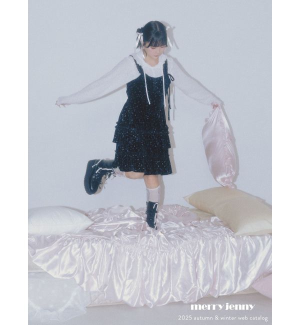 merry jenny「コルセットベロアフレアミニワンピース」|ワンピース|