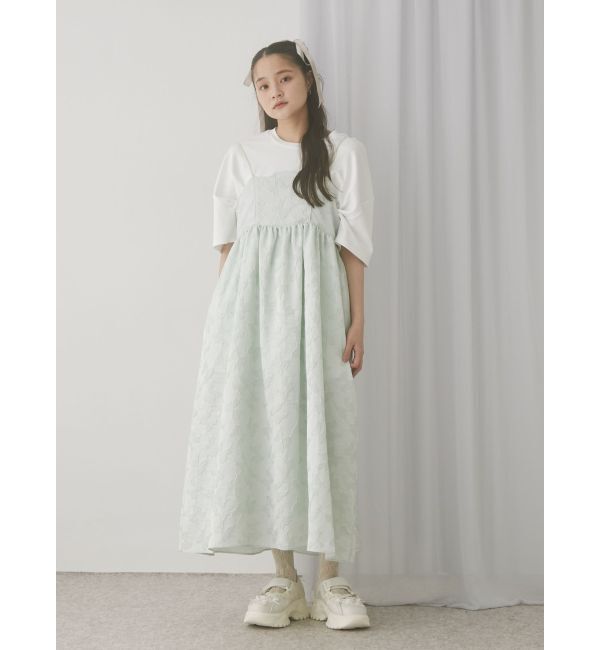 merry jenny「バックリボンジャガードキャミワンピース」|ワンピース|