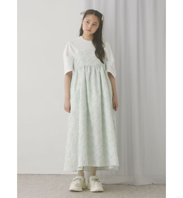merry jenny「バックリボンジャガードキャミワンピース」|ワンピース|