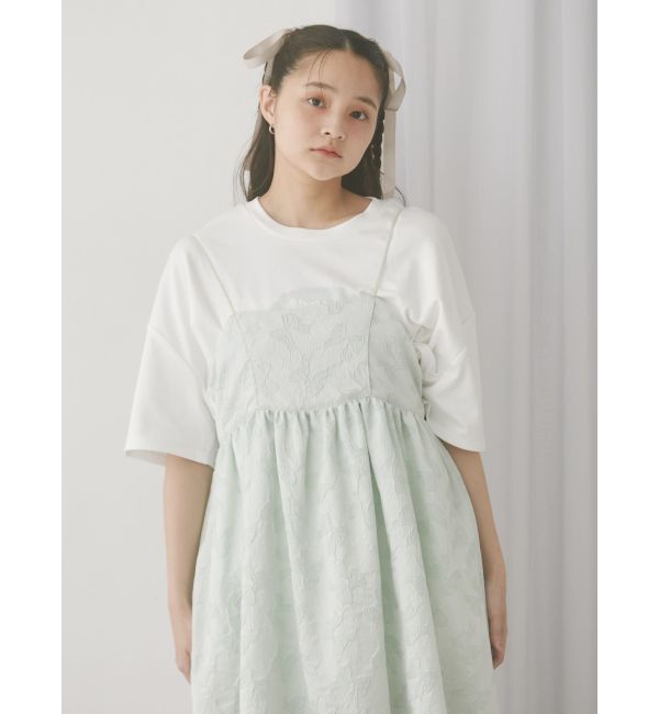 merry jenny「バックリボンジャガードキャミワンピース」|ワンピース|