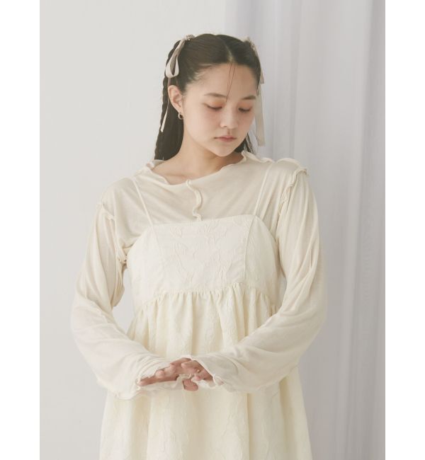 merry jenny「バックリボンジャガードキャミワンピース」|ワンピース|