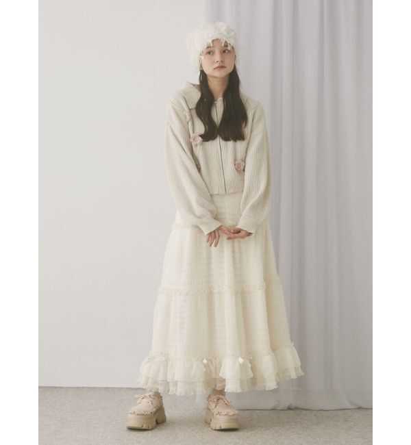 merry jenny「ribbonチュールギャザーフレアスカート」|スカート|